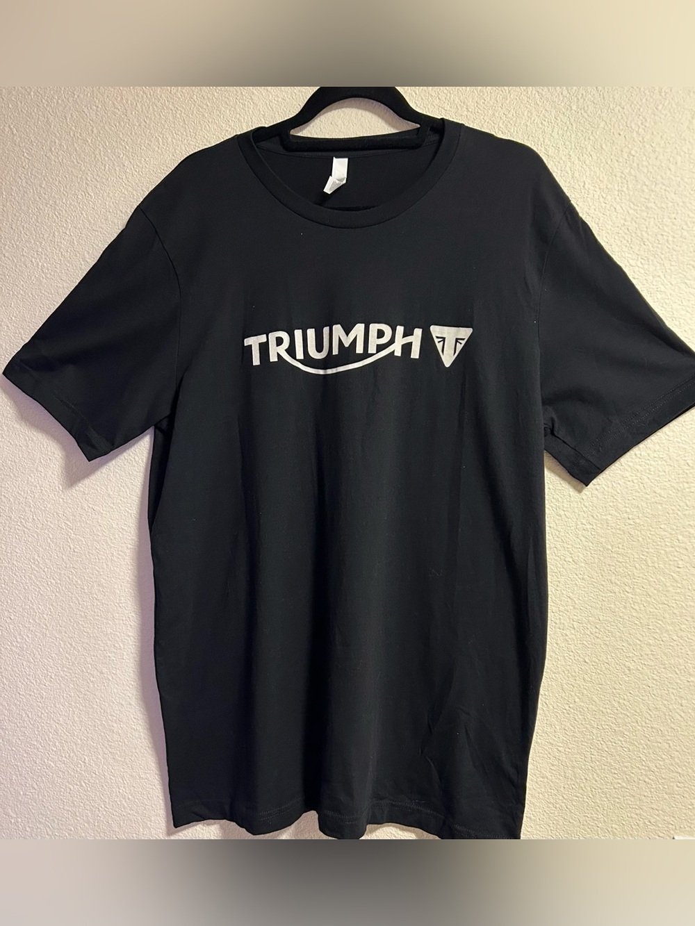 Triumph Black T-Shirt with White Logo XL